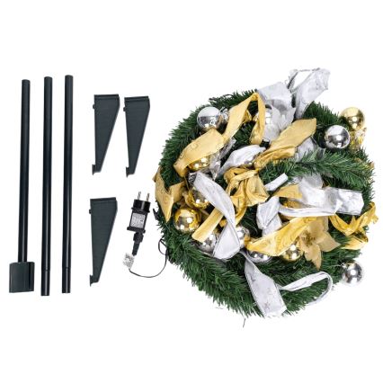 Aigostar - LED utomhusjulgran 100 LED 1,5 m IP44 vit/guld varmvit