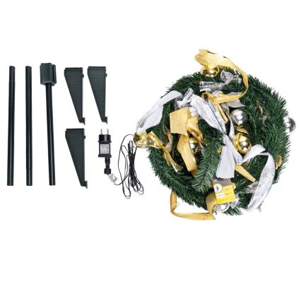 Aigostar - LED utomhus julgran 80xLED 1,2m IP44 vit/guld varmvit