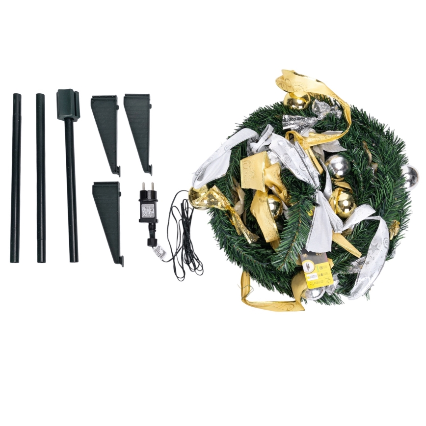 Aigostar - LED utomhus julgran 80xLED 1,2m IP44 vit/guld varmvit