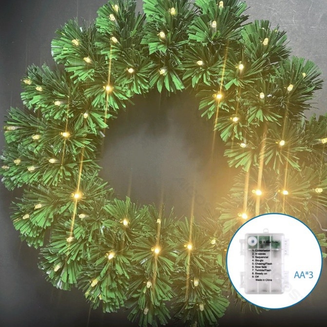 Aigostar - LED utomhus julkrans 72xLED/3xAA Ø 50 cm IP44 varmvit