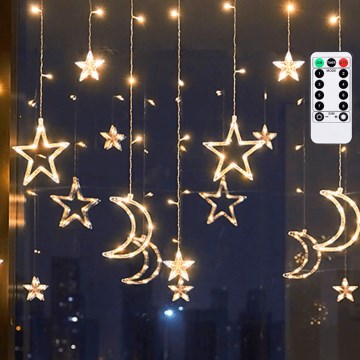 Aigostar - LED utomhus julslinga 120xLED/6W/230V/8 funktioner 3x0,6m IP44 varmvit + fjärrkontroll