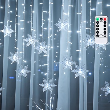Aigostar - LED utomhus julslinga 120xLED/8 funktioner 3x0,7m IP44 kallvit + fjärrkontroll