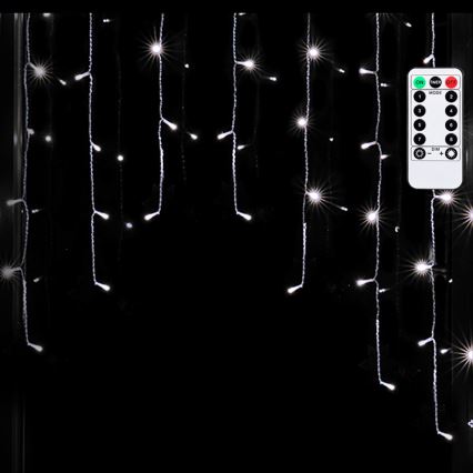 Aigostar - LED utomhus julljusslinga 200xLED/6W/230V/8 funktioner 3x1m IP44 kallvit + fjärrkontroll