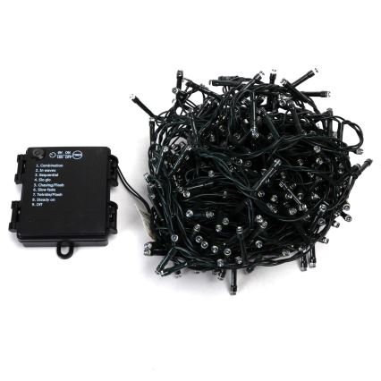 Aigostar - LED utomhus julslinga 400 LED/8 funktioner 4xAA 20,3 m IP44 varmvit