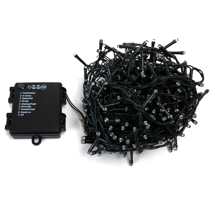 Aigostar - LED utomhus julslinga 400 LED/8 funktioner 4xAA 20,3 m IP44 varmvit