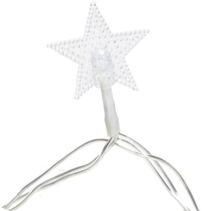 Aigostar - LED utomhus julslinga 50xLED, 8 ljuslägen, 3xAA, 5 m, IP44, kallvit, stjärnor