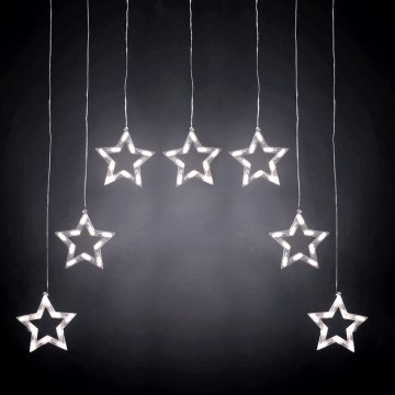 Aigostar - LED utomhus julslinga, 70 LED, 1,2 x 1 m, IP44, kallvit, stjärnor