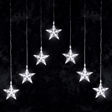 Aigostar - LED utomhus julslinga 70 LED 1,2 x 1 m IP44 kallvitt ljus med stjärnor