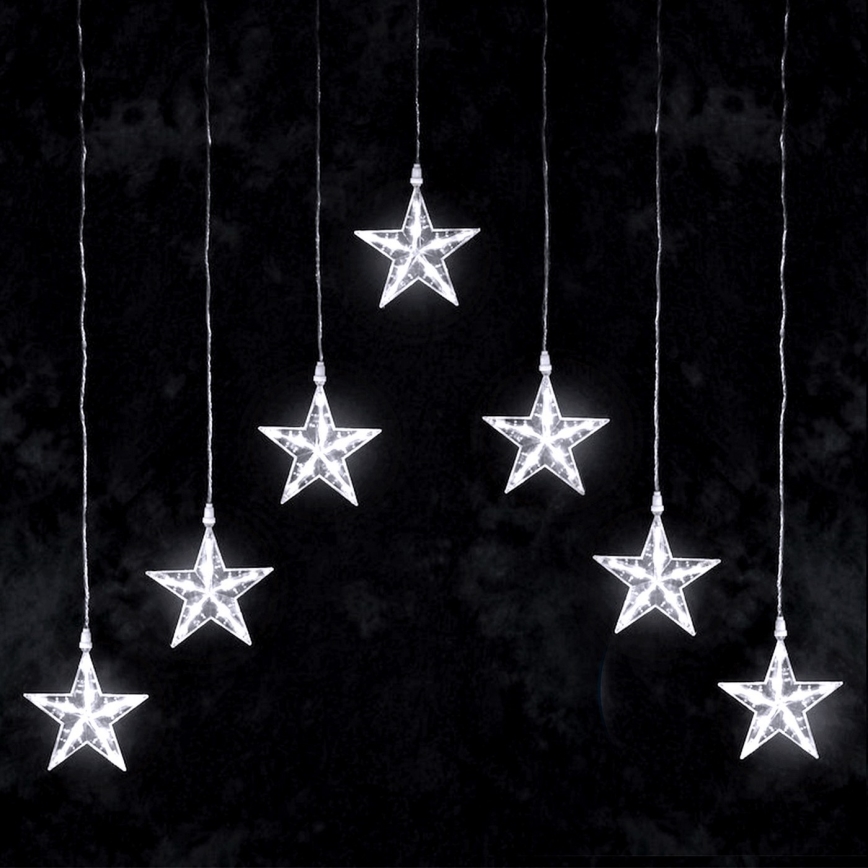 Aigostar - LED utomhus julslinga 70 LED 1,2 x 1 m IP44 kallvitt ljus med stjärnor