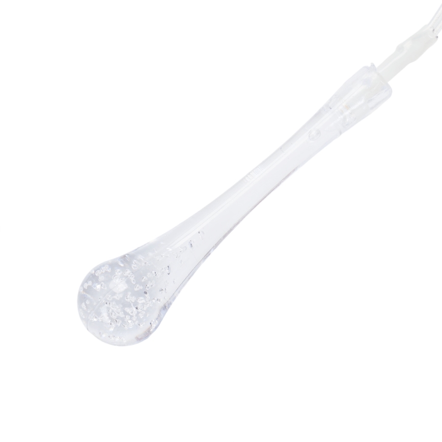 Aigostar - LED utomhus julslinga 100xLED/8 funktioner 3xAA 10m IP44 kallvita droppformade lampor