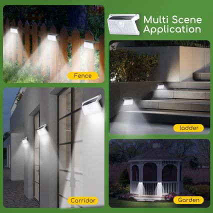 Aigostar - LED Utomhus solcellslampa med sensor LED/2,4W/5V IP65