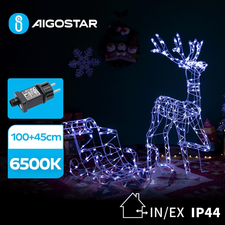 Aigostar - LED Utomhusdekoration LED/3,6W/31/230V 6500K 90/45cm IP44 ren med släde