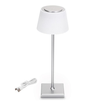 Aigostar - LED Utomhusdimbar uppladdningsbar bordslampa LED/4W/5V 3600mAh vit/matt krom IP54