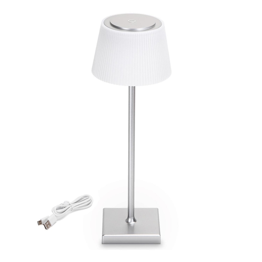 Aigostar - LED Utomhusdimbar uppladdningsbar bordslampa LED/4W/5V 3600mAh vit/matt krom IP54