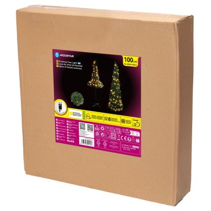 Aigostar - LED utomhus julgran 100xLED 1,5m IP44 grön varmvit