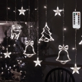 Aigostar - LED utomhusjulslinga, 120 LED, 8 funktioner, 3 × 0,6 m, IP44, kallvit, med fjärrkontroll