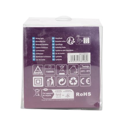 Aigostar - LED utomhusslinga för jul, 50 LED, 8 funktioner, 8 m, IP44, varmvit