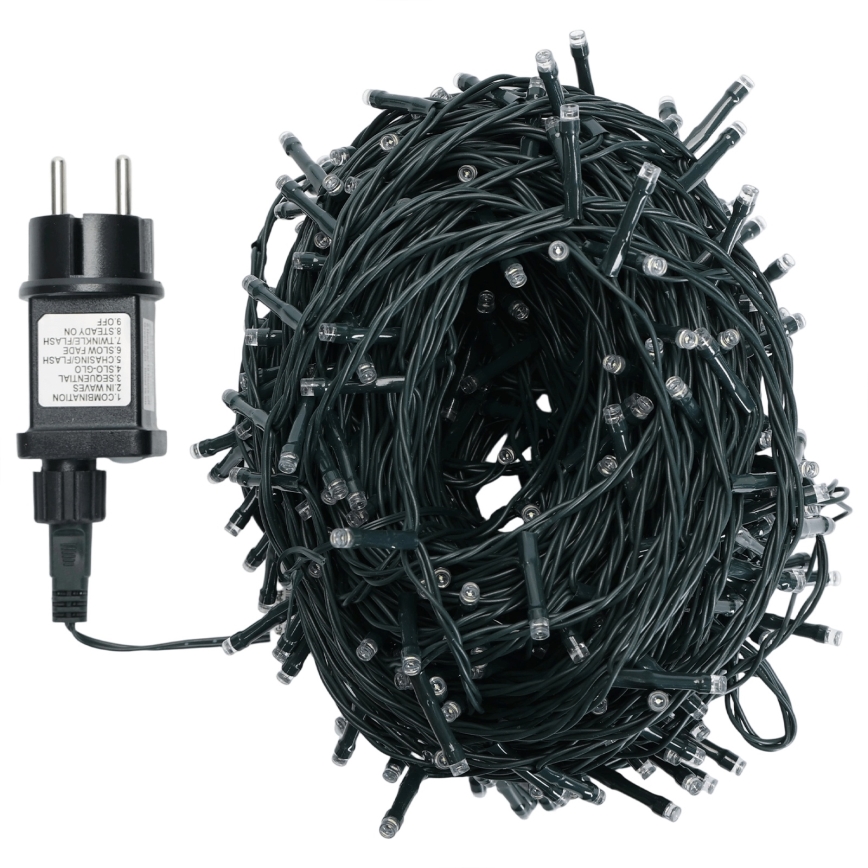 Aigostar - LED utomhus julslinga 500xLED/8 funktioner 50m IP44 kallvit