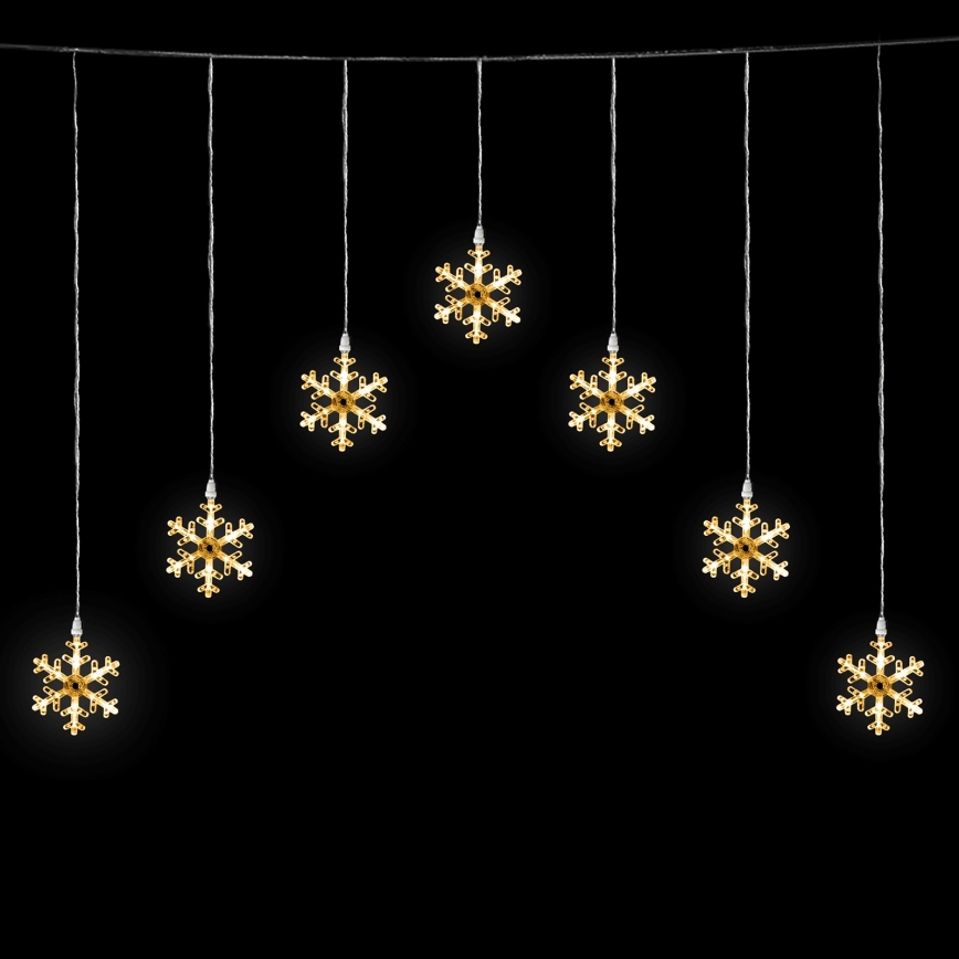 Aigostar - LED utomhus julslinga 70xLED 1,2x1 m IP44 varmvit med snöflingor