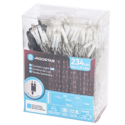 Aigostar - LED utomhusslinga för jul 234xLED 1,2x1,8m IP44 kallvit