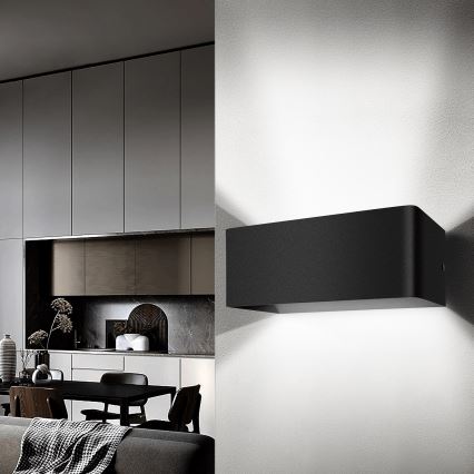 Aigostar - LED väggbelysning LED/12,5W/230V 20x10 cm svart