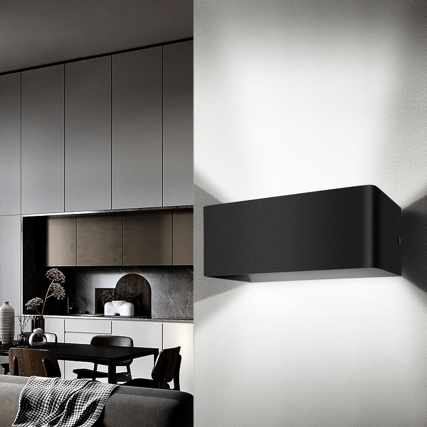 Aigostar - LED väggbelysning LED/12,5W/230V 20x10 cm svart