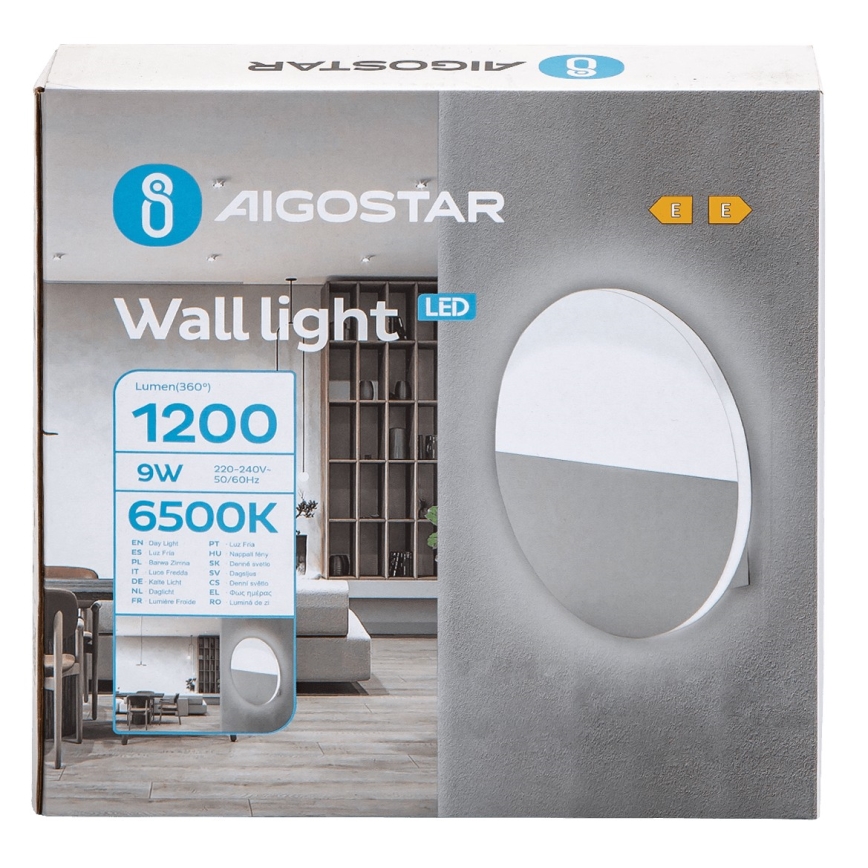 Aigostar - LED väggbelysning LED/9W/230V 6500K vit