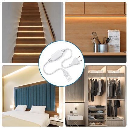 Aigostar - Nätaggregat för LED-remsor 10 mm 600W/230V vit