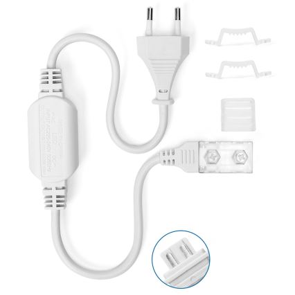 Aigostar - Nätaggregat för LED-remsor 10 mm 600W/230V vit