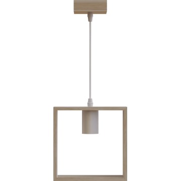 Aigostar - Pendellampa med kabel 1xE27/60W/230V beige