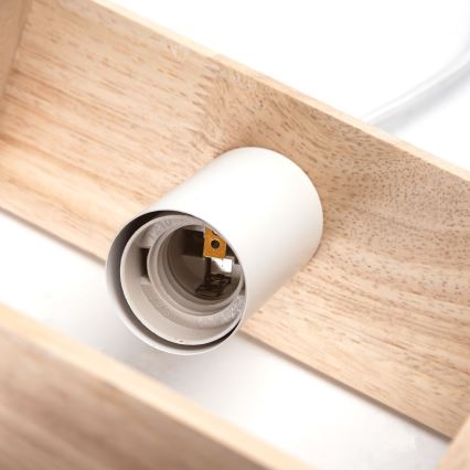 Aigostar - Pendellampa med kabel 1xE27/60W/230V beige