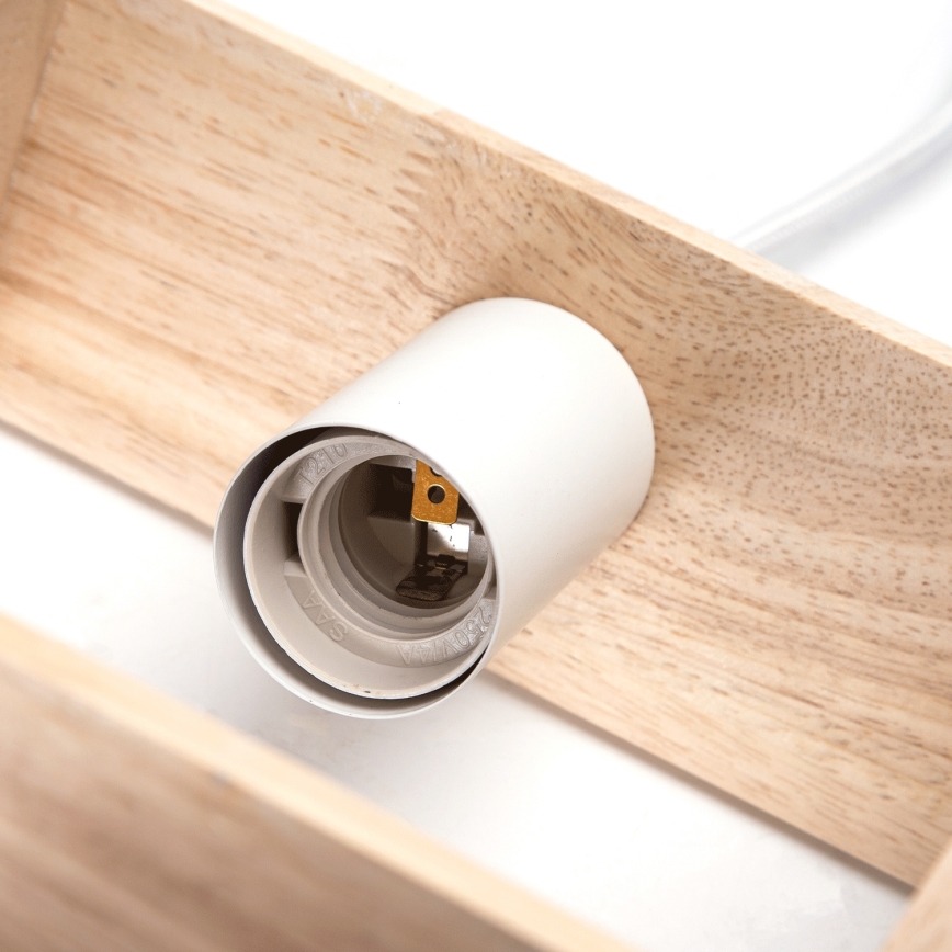 Aigostar - Pendellampa med kabel 1xE27/60W/230V beige