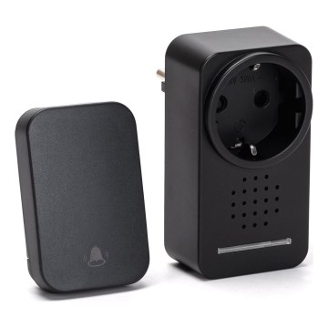 Aigostar - Plugin trådlös dörrklocka 1Z 230V IPX4 svart