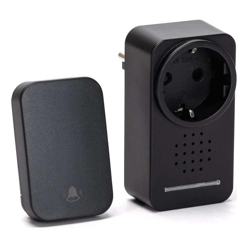 Aigostar - Plugin trådlös dörrklocka 1Z 230V IPX4 svart