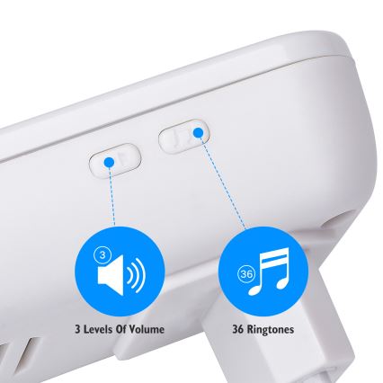 Aigostar - Plugin trådlös dörrklocka 230V/12V IP44 vit/svart