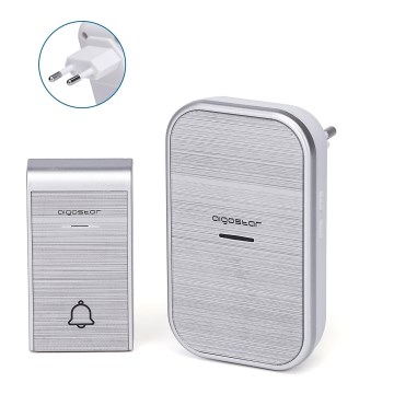 Aigostar - Plugin trådlös dörrklocka 230V IP44 silver