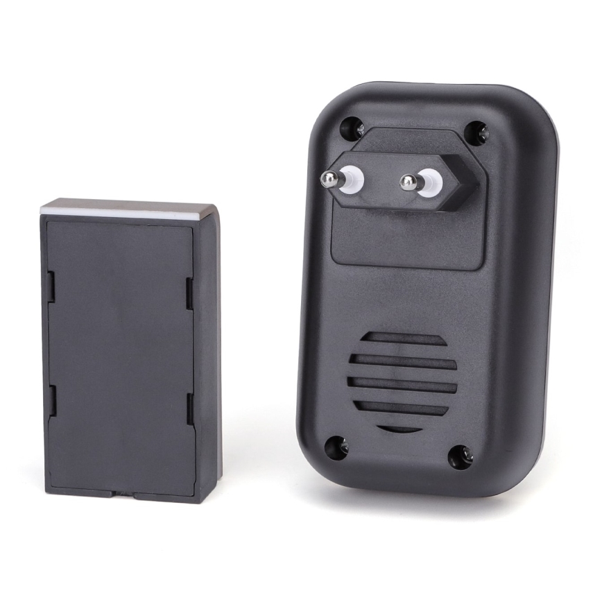 Aigostar - Plugin trådlös dörrklocka 230V IP44 svart