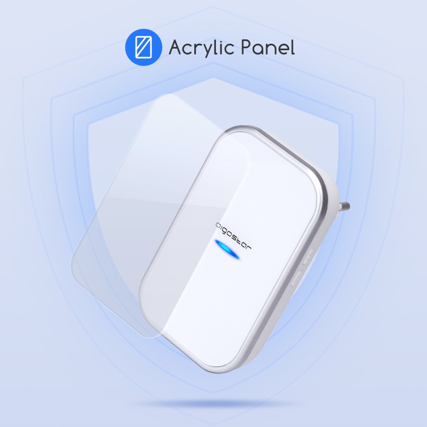 Aigostar - Plugin trådlös dörrklocka 230V IP44 vit