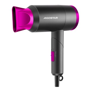 Aigostar - Resehårfön 1800W/230V lila/svart
