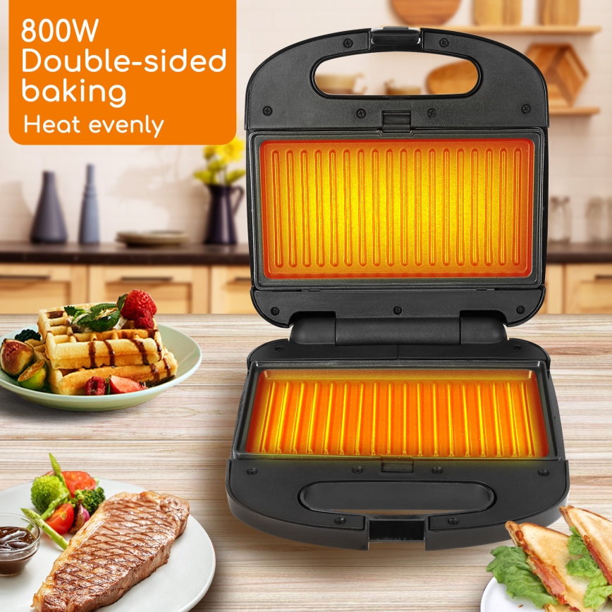 Aigostar - Sandwich järn 800W/230V svart