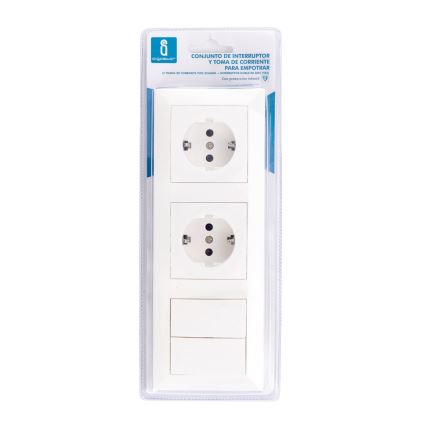Aigostar - SET 2x Uttag med strömbrytare 2x16A/250V