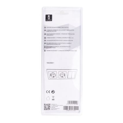 Aigostar - SET 2x Uttag med strömbrytare 2x16A/250V