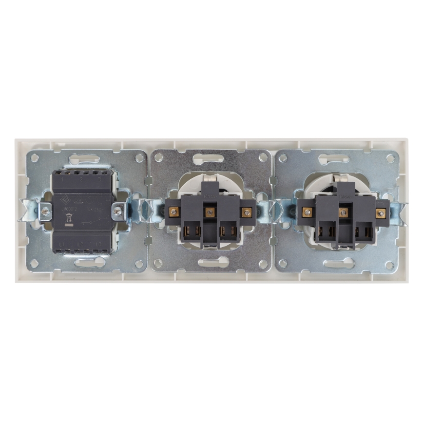 Aigostar - SET 2x Vägguttag med strömbrytare 2x16A/250V SCHUKO