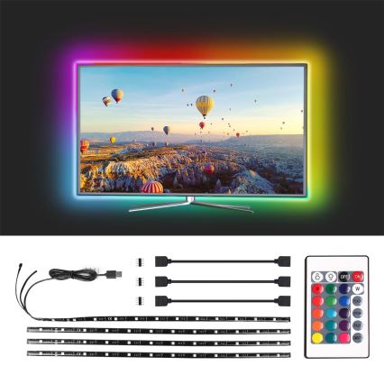 Aigostar - SET 4x LED RGB Dimbar slinga 0,5m LED/2,5W/5V IP65 + RC