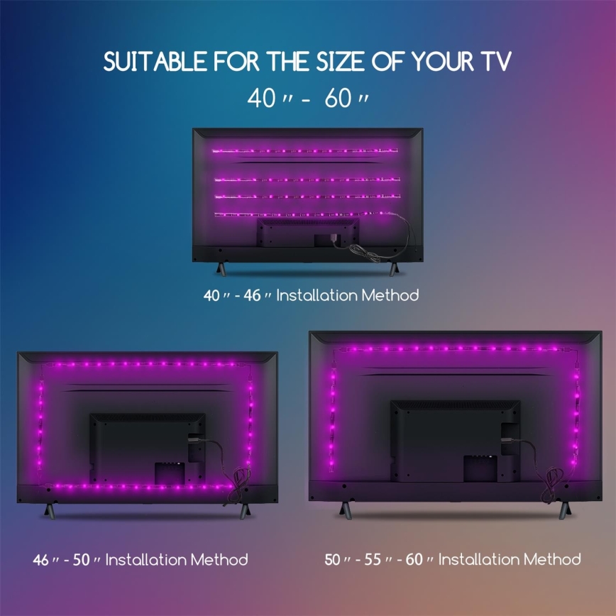 Aigostar - SET 4x LED RGB Dimbar slinga 0,5m LED/2,5W/5V IP65 + RC