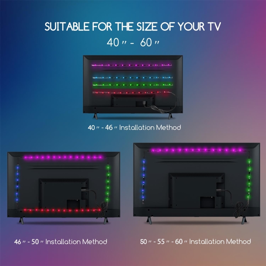 Aigostar - SET 4x LED RGB Dimbar slinga 0,5m LED/2,5W/5V IP65 + RC