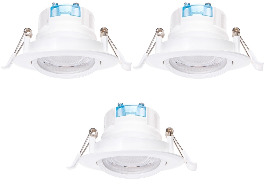 Aigostar - Set med 3 infällda LED-armaturer LED/5W/230V 4000K diam. 8,5 cm vit