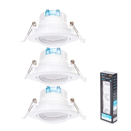 Aigostar - Set om 3 infällda LED-downlights LED/5W/230V 6500K Ø 8,5 cm vit
