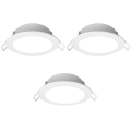 Aigostar - Set om 3 LED-infällda badrumsarmaturer LED/4,8W/230V IP65 vit