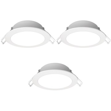 Aigostar - Set om 3 LED-infällda badrumsarmaturer LED/4,8W/230V IP65 vit